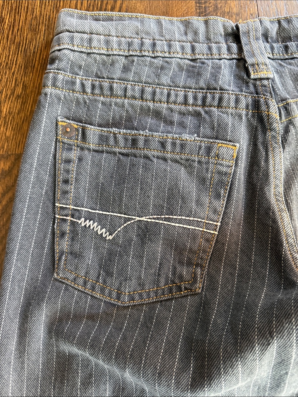 BDG Pinstripe Flare Jeans - Gray